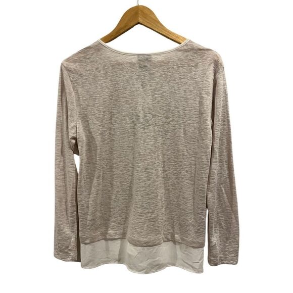 Bobeau Long Sleeve burnout V neck casual Blouse Size M NW - Picture 2 of 7